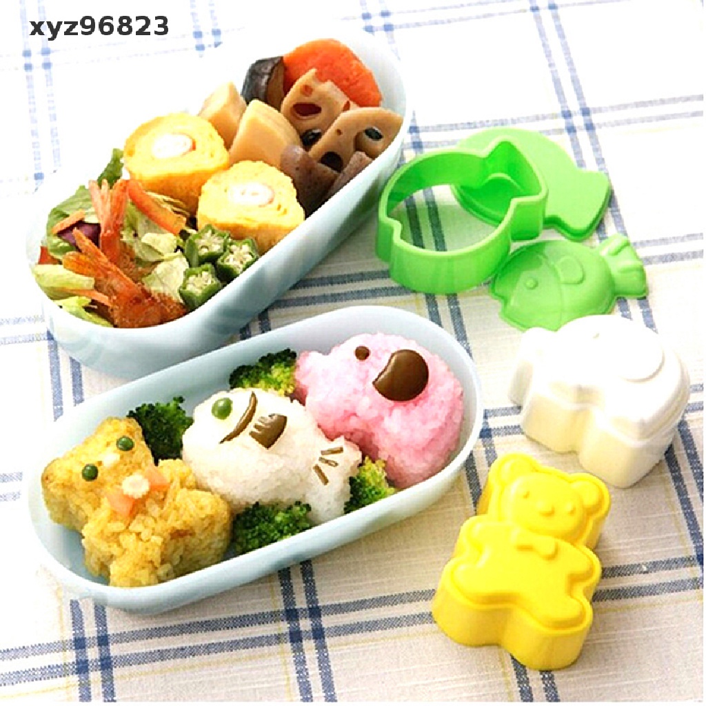 [xyz96823] 3Pcs Cute Sandwich Mould Bear Elephant Fish Bread CakeBiscuit Embossing Device Crust Cookie Cutter Baking Pastry Tools Cake Cartoon Animal Rice Ball DIY Mould Boutique