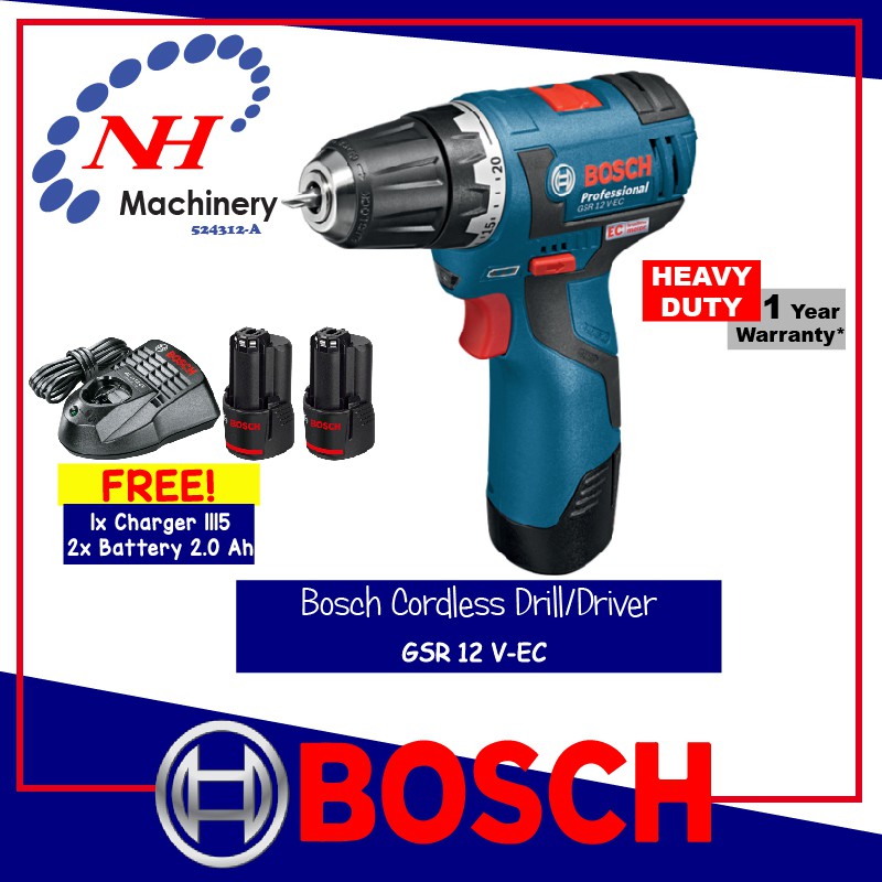 Bosch Gsr 12v Ec Cordless Drill Shopee Malaysia