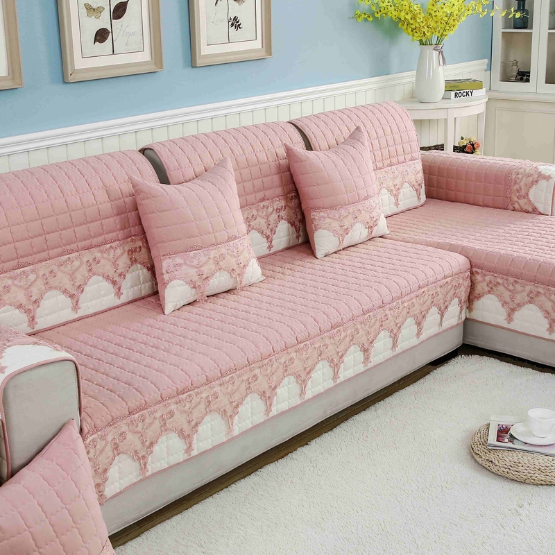 Pink Sofa Cushion Antiskid Simple Modern Sofa Cover Living Room