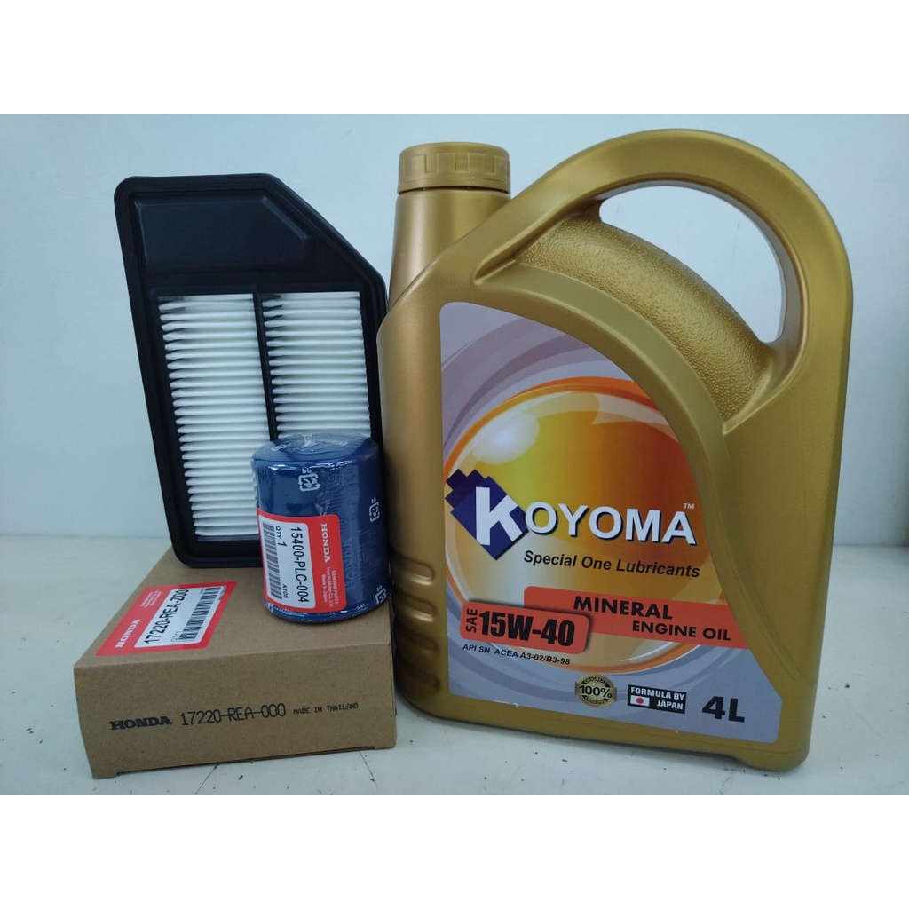 HONDA CITY SEL 2003y 2007y AIR FILTER + OIL FILTER + KOYOMA 15W40 MINERAL ENGINE OIL Shopee