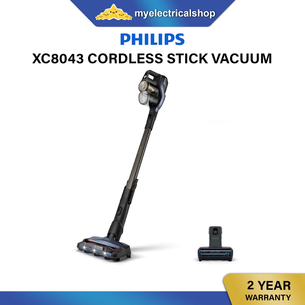 Philips Cordless Stick Vacuum Cleaner 360 degree suction nozzle 25.2V