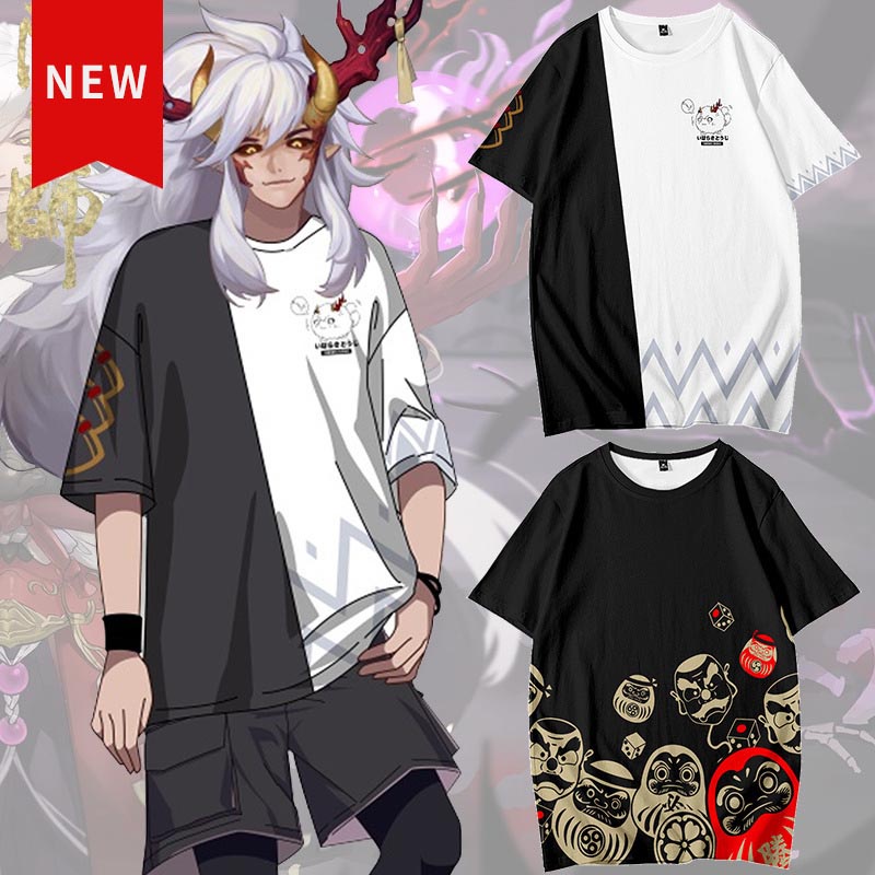 Onmyoji T-Shirt Anime Merchandise Hundred Ghosts Night Walk Two-Dimensional Clothes Kaiko Kai Zhi Mu Boy Dharma Egg Short Sleeve