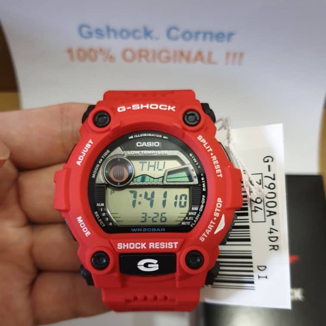 Casio G Shock G 7900a G7900a 4 G 7900a 4 G Lide Mat Moto Red Shopee Malaysia