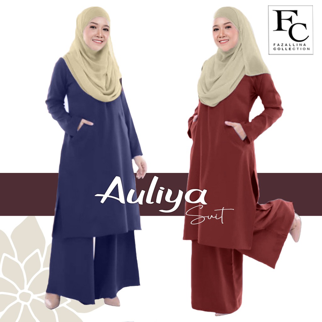 Suit Auliya Muslimah Suit Long Baju Hot Item Blouse Dan Seluar Palazo Viral