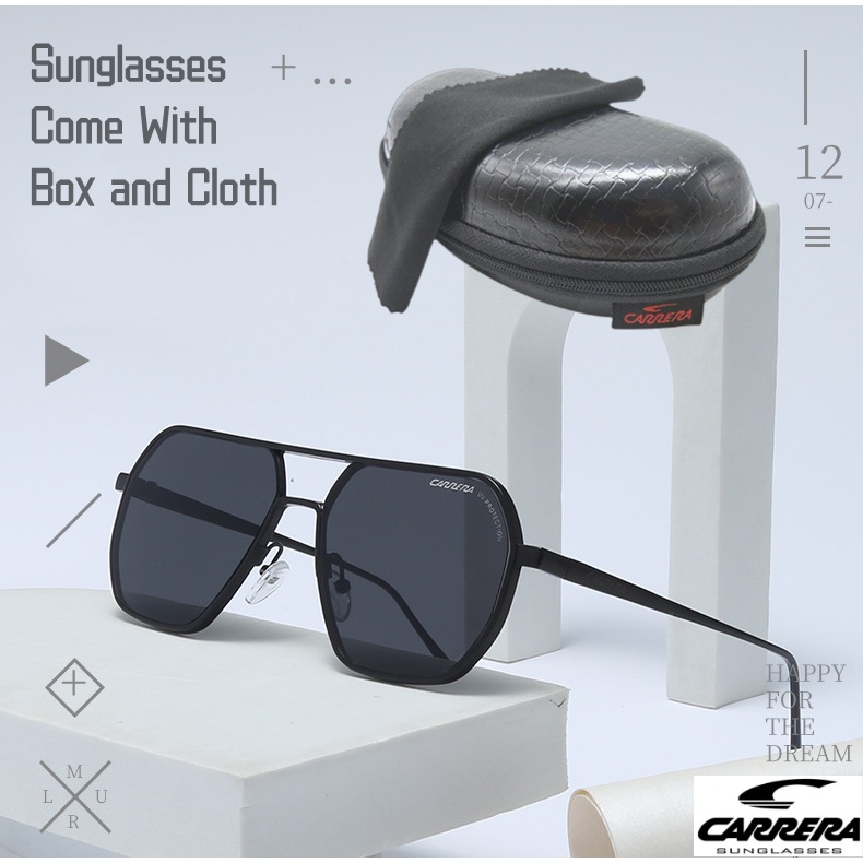 Carrera Retro Polygonal Metal Frame Sunglasses Men Women's Glasses Fashion Unisex Eyeglasses C36 With Box and Cloth