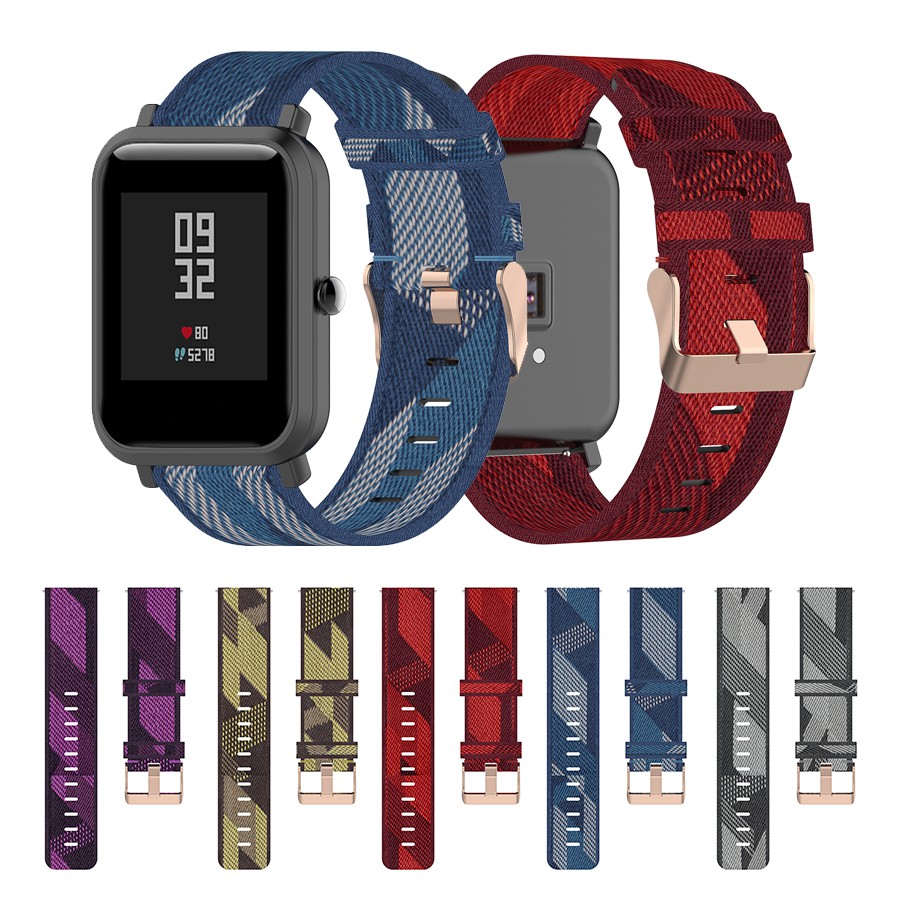 For Amazfit Bip U Bip S Bip Lite Pop Pro Gts 2 Mini 2e Gtr 42mm Nylon Strap Watch Band New Fashion Straps mm Width Shopee Malaysia