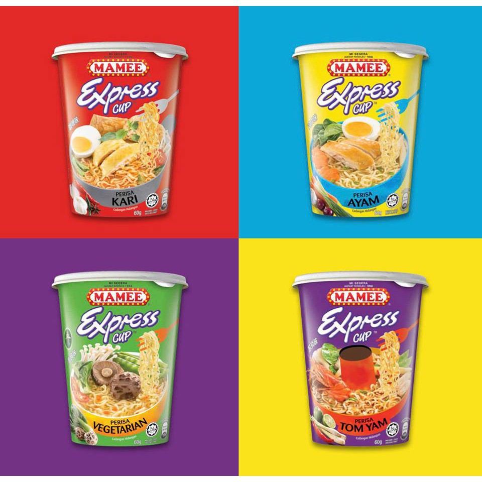 Mamee Instant Express Cup Noodle (Curry / Tom Yam / Vegetarian