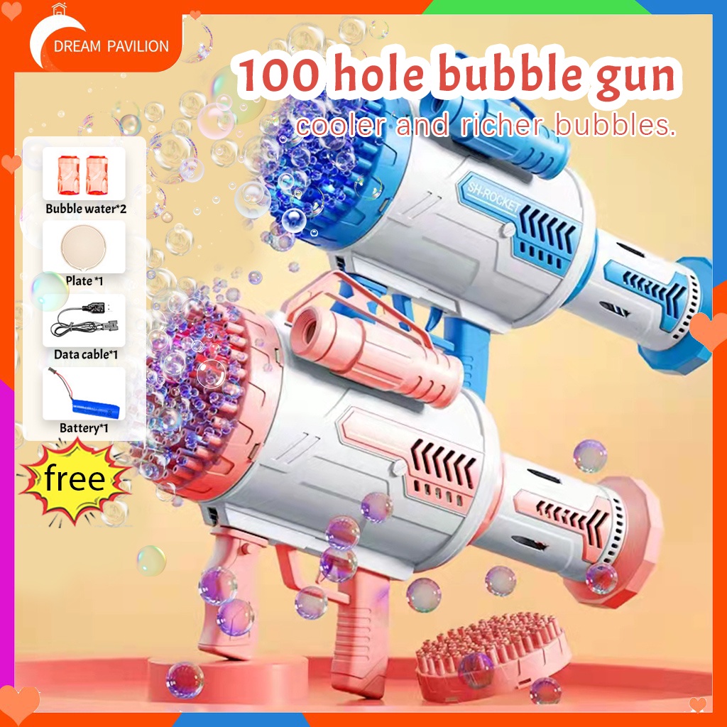 Bubble Machine Gun 80100 Holes Bubble Blower for TIK Tok Rocket Bubble