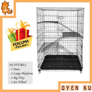 LARGE PLATFORM) Sangkar Kucing Besar 3 Tingkat / Big Cat Cage 3 