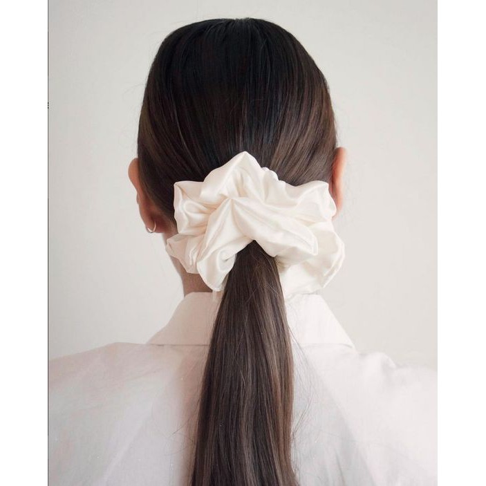 Harlow Satin Silk Jumbo Scrunchies | Large Silk / Silk Scrunchie ...