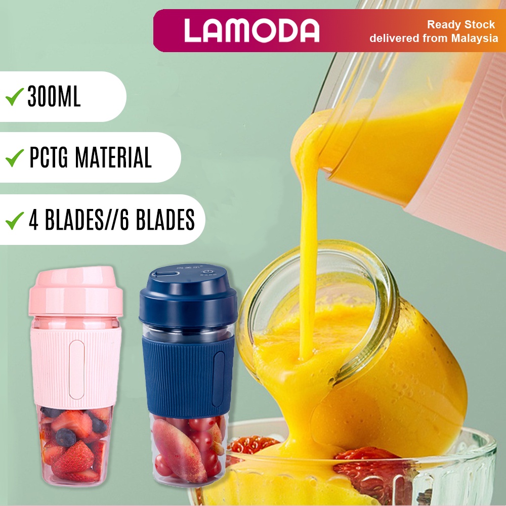 [ONE SIZE][Lamoda]JUICE BLENDER 6 Blades Portable Electric Fruit Juicer Cup Bottle Mixer Rechargeable Juice Maker