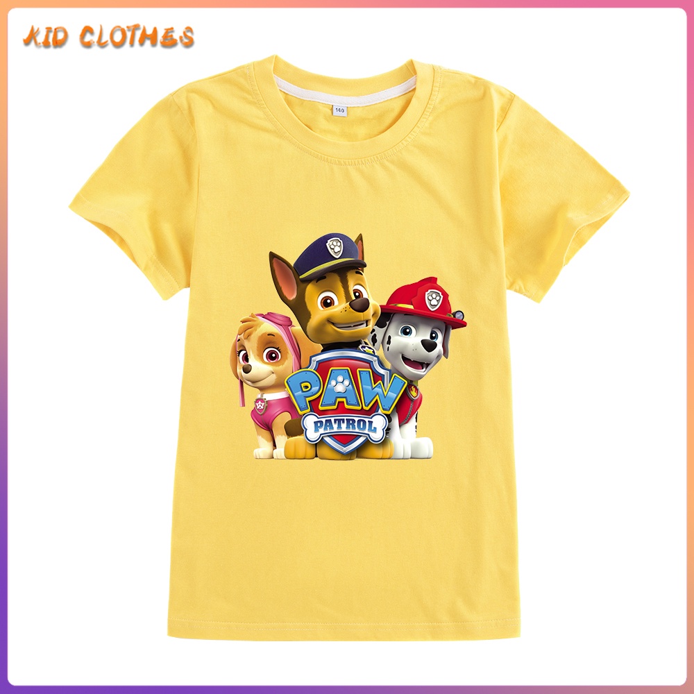 Paw Patrol Cartoon Kids Clothes Boys Tshirt Girls Shirt 3-15 Years Old ...