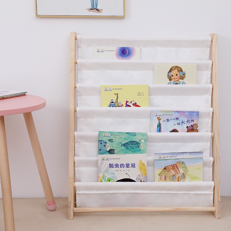 Childrens Sling Storage Bookshelf, Little Childrens Bookcase