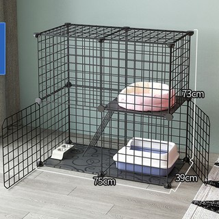 DIY Cat Cage 2 layer Fence Kennel House sangkarkucing 