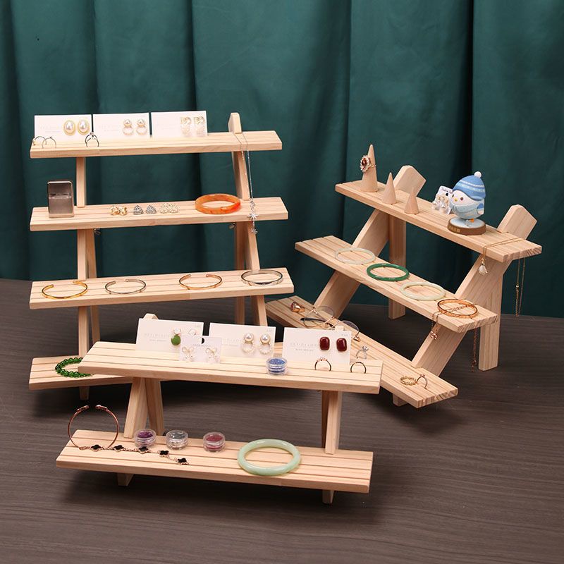 ✨Ready Stock✨ Rak Kayu Wood Jewellery Display Rack Plant Stand Flower Pot Rack Wooden Storage Rack Earring Ring Doll Necklace Rack Display Shelve Stall Stand Garden Display Rack Card Display Stand