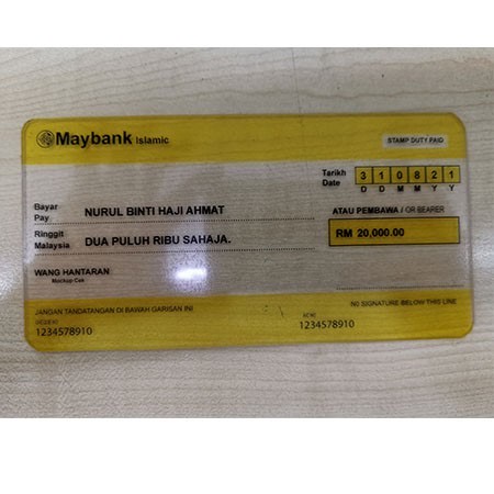 Cek Replika Hantaran Perkahwinan Acrylic - Mockup Cheque/READY STOCK ...