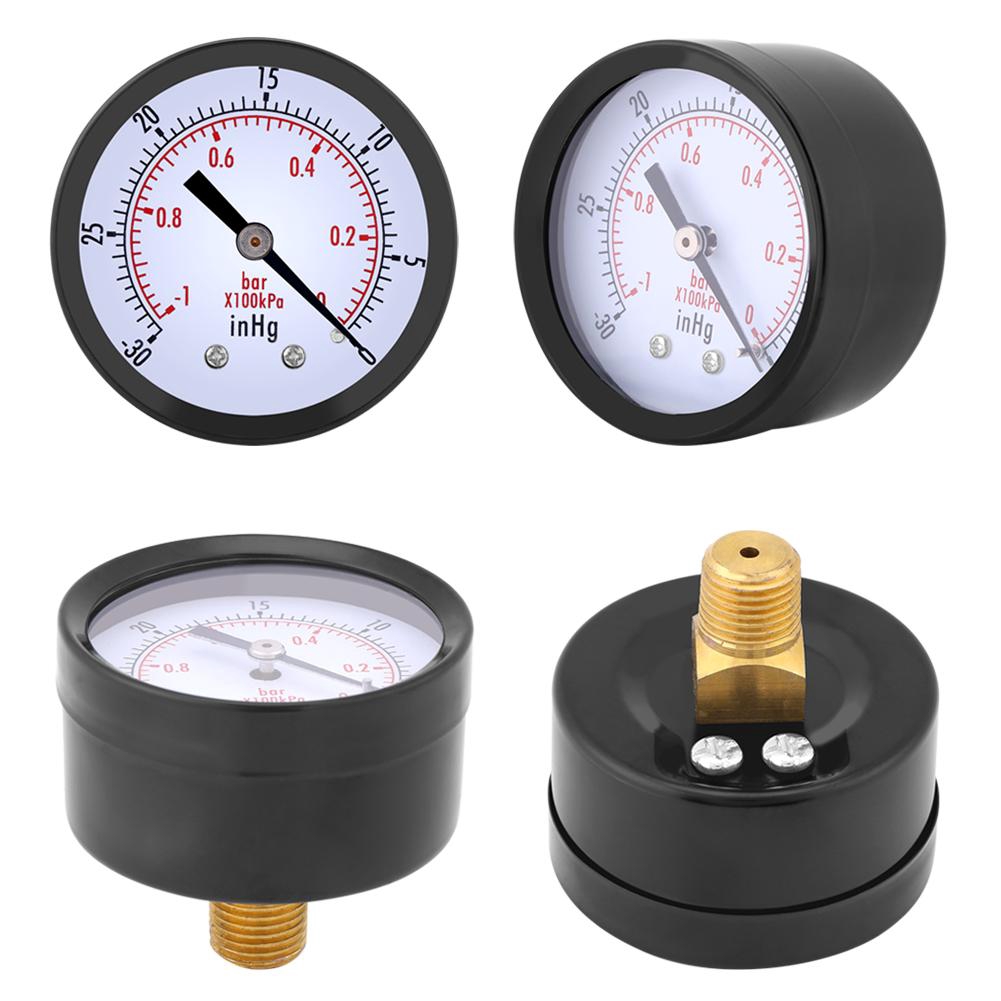 030inHg 01bar 50mm Mini Dial Air Vacuum Pressure Gauge Meter