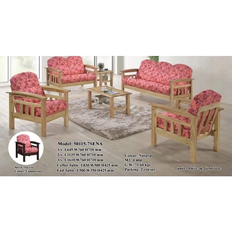 Full Set Wooden Sofa Set Shopee Malaysia