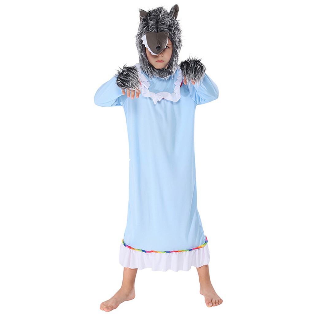 Kids Fairy Tale Granny Wolf Costume Halloween Boys Cosplay Little Red Riding Hood Bad Wolf Shopee Malaysia