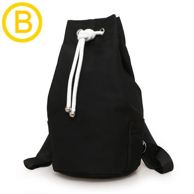 Men Bag Beg Sekolah Canvas Backpack Plus Size Shoulder Bag Black School