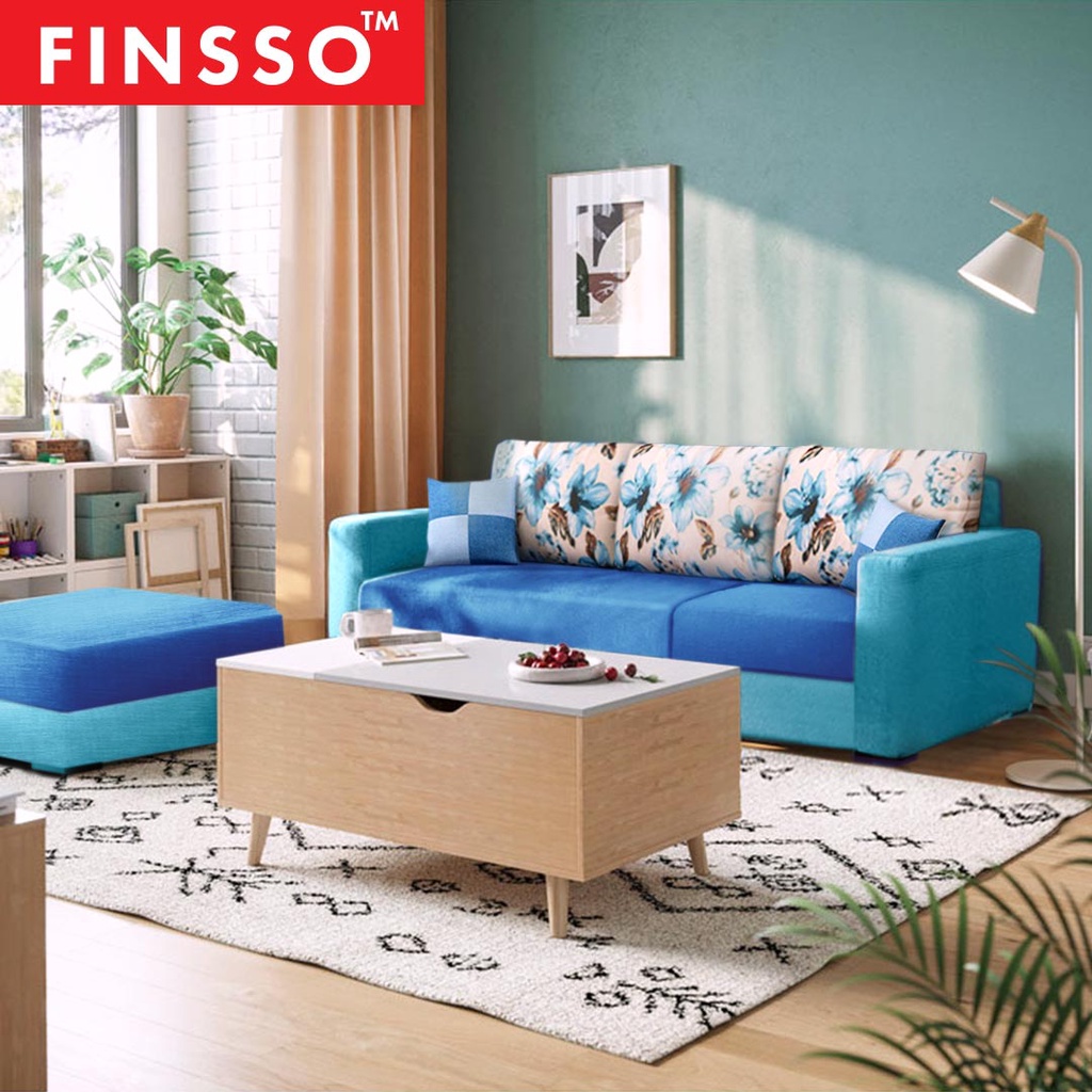 FINSSO: Lauren 868 L-Shape Sofa FREE stool and 2 small pillow [FREE INSTALLATION]