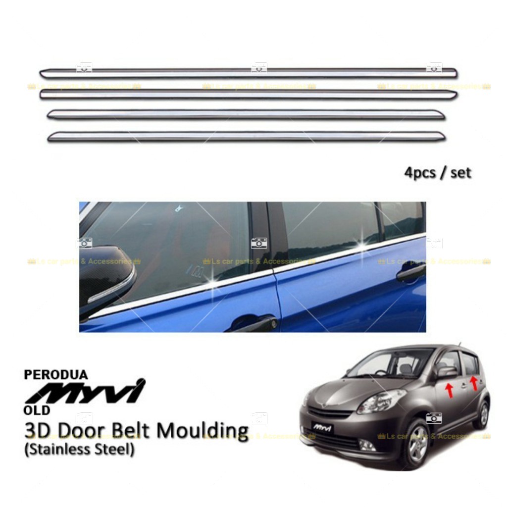 PERODUA MYVI OLD 2005 -2010 door lining chrome / door belt moulding ...