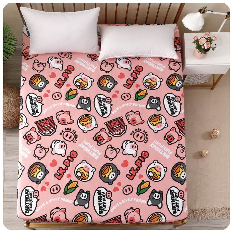 Cotton Kids Bed Sheet Kids Bedding Cover Cartoon Print Single Size Super  Single Size Queen Size King Size 30CM Height | Shopee Malaysia