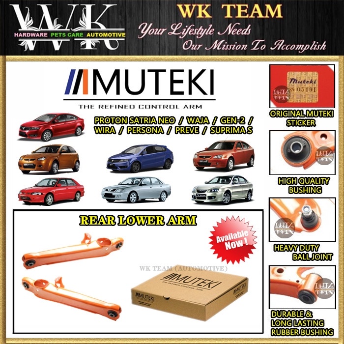 Buy Muteki Refined Rear Lower Arm Proton Wira Satria Neo Persona Gen2 Waja Preve Suprima S 1 Pair Seetracker Malaysia