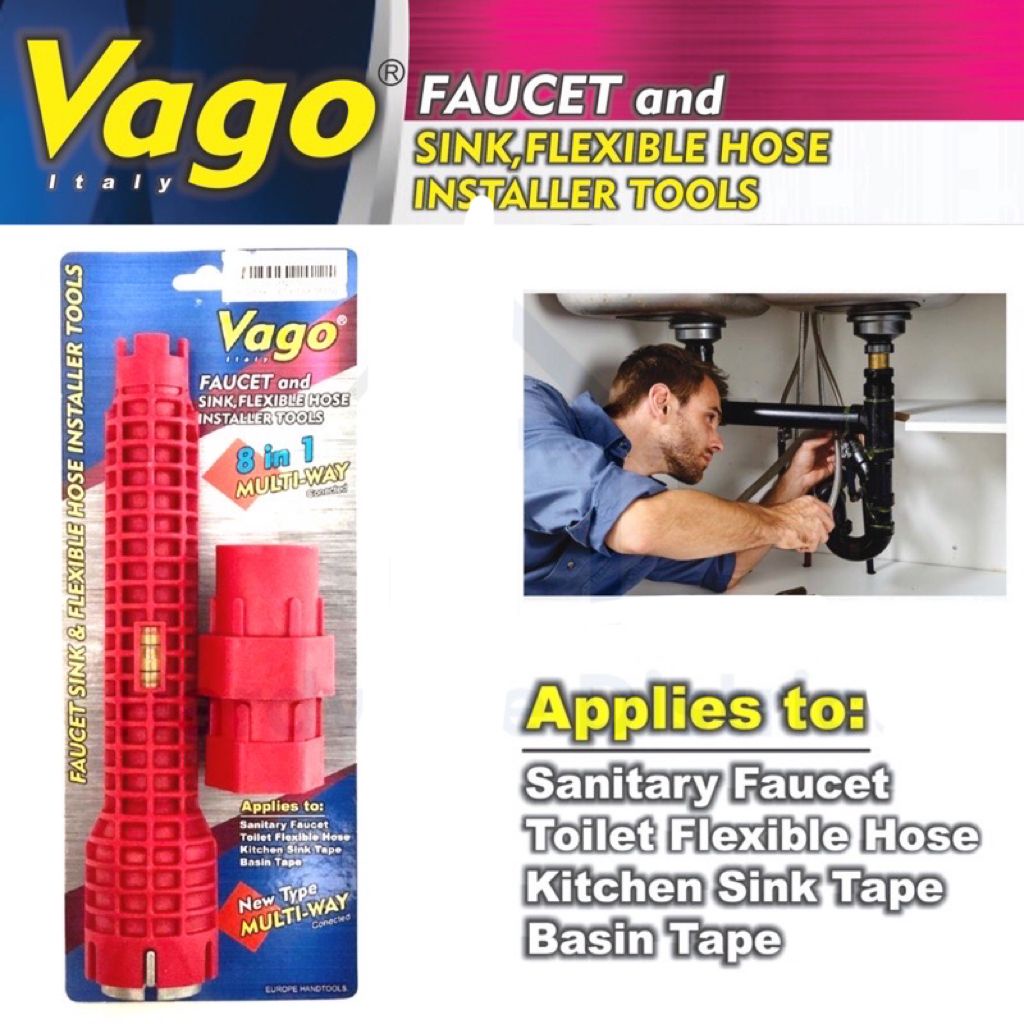 VAGO 8-IN-1 FAUCET & SINK, FLEXIBLE HOSE INSTALLER TOOLS [READY STOCK ...