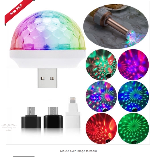 Mini 4 Led Disco Ball Usb Powered Stage Light Rgb Stage Decoration