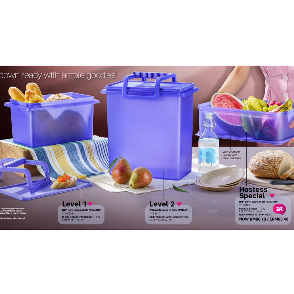 Tupperware Buddy Keeper Set (3pcs) / February Month Hostee / 1 Full Set