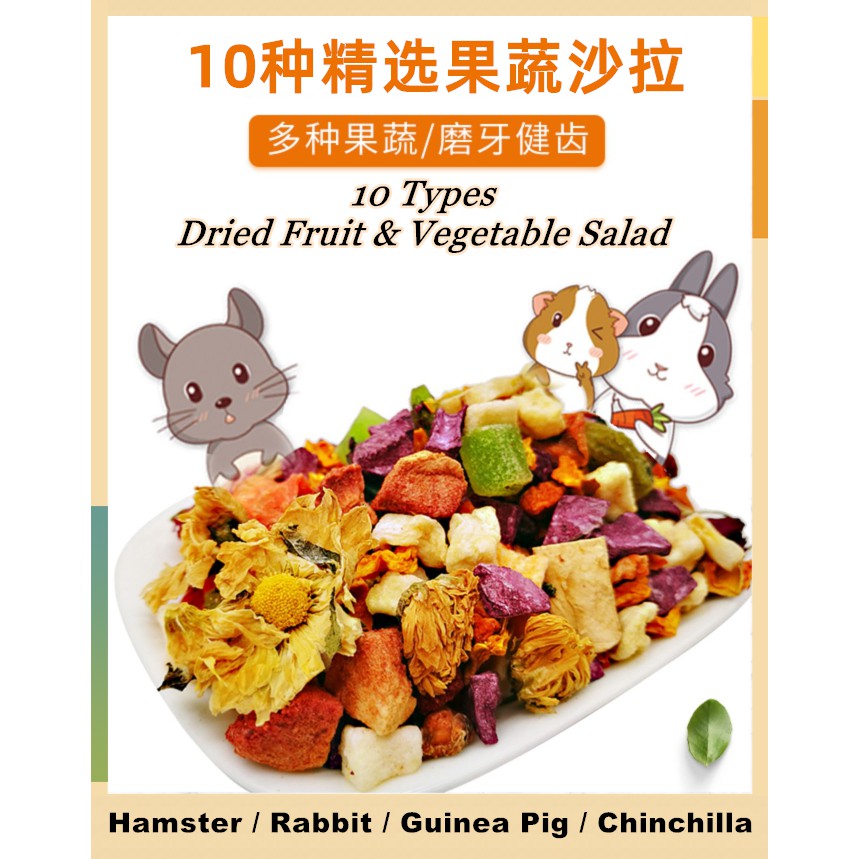 10 Types Dried Fruit & Vegetable Salad For Hamster Rabbit Guinea Pig