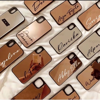 🇲🇾- Diy Name Mirror Style Mirror Full View Shockproof Phone Cover  Case Iphone 13 12 11 Pro 11Pro MAX 8 7 Plus X XS Max XR 12 Case