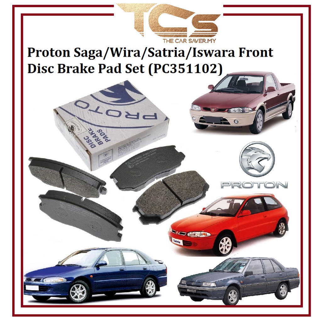Proton Saga/Wira/Satria/Iswara Front Disc Brake Pads Set (PC351102)