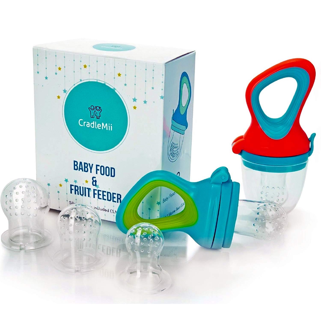 Baby Food Feeder 2 Pack Bonus 3 Silicone Sac Sizes Fresh Baby Shopee Malaysia