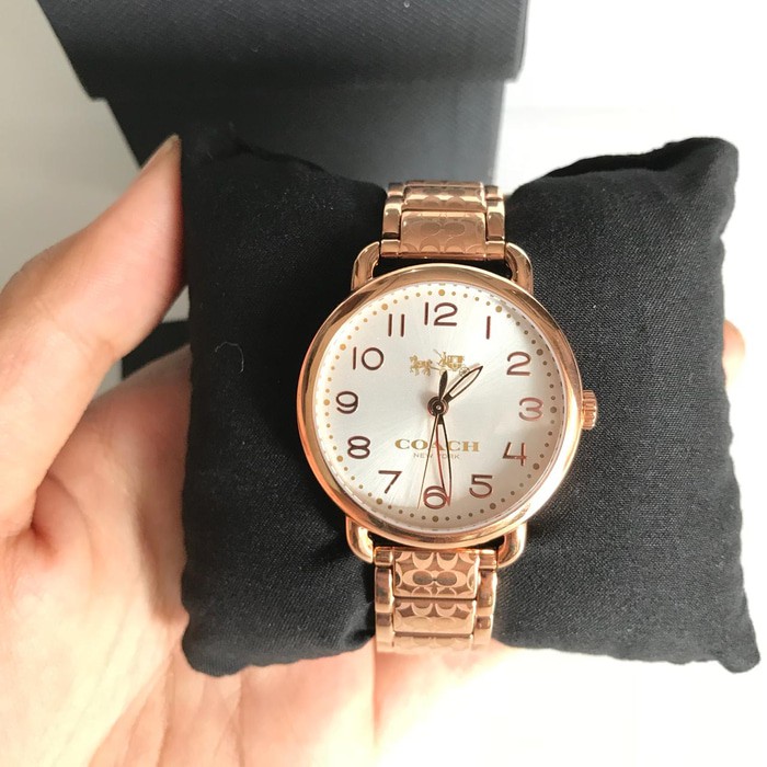 coach delancey watch rose gold