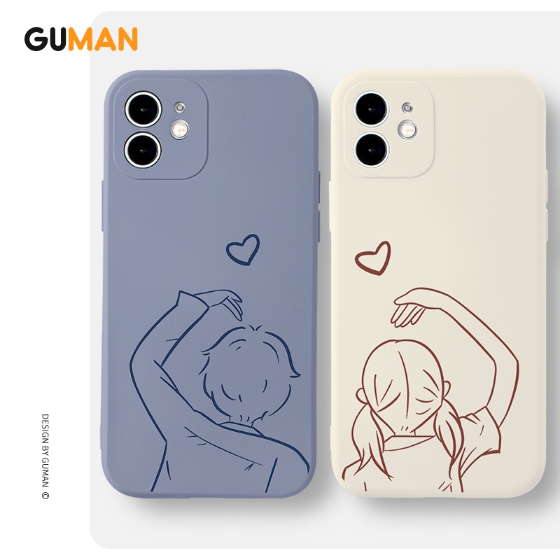 GUMAN Matching Couple Set Cute Aesthetic Phone Case Casing for iPhone ...