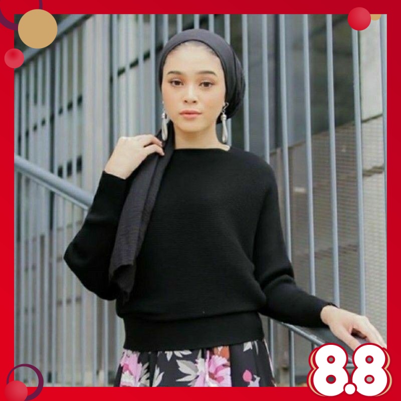 BATWING TOPS KNITTED BLOUSE STYLE VIRAL JENIS BATWING TOPS KNITTED BLOUSE STYLE VIRAL JENIS