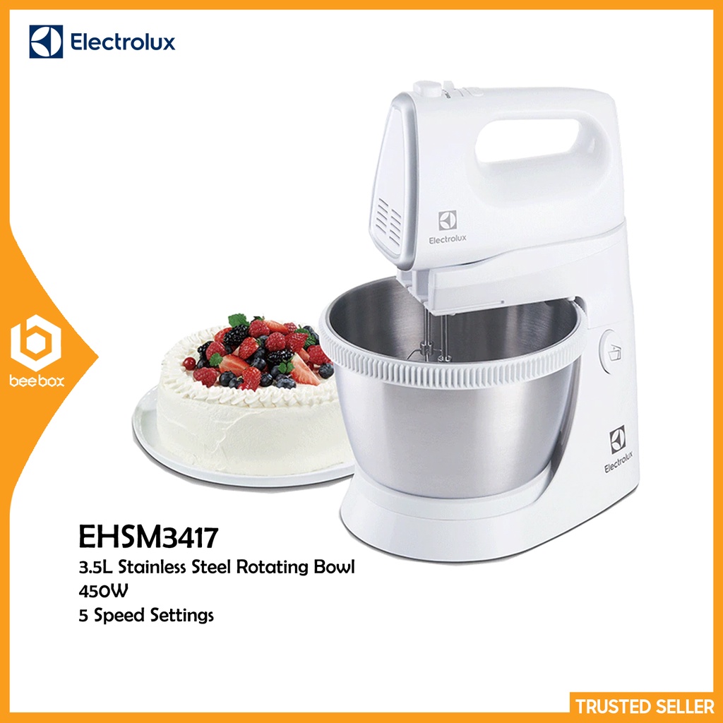 Electrolux Stand Mixer with 3.5L stainless steel rotating bowl EHSM3417 / E3SM1-100B Mesin Pengadun