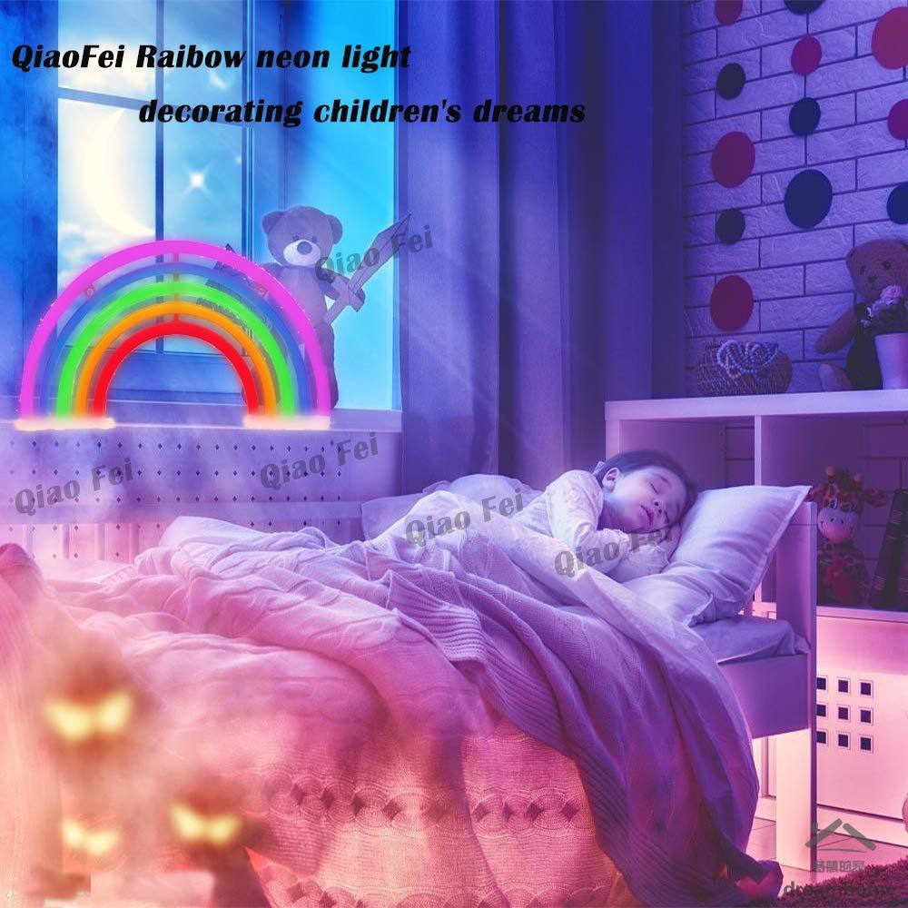 Cute Rainbow Neon Sign Led Rainbow Light For Dorm Decor Usb