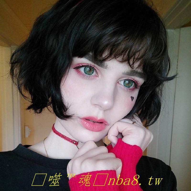 Wig Female Short Hair Black Short Curly Hair Bobo Head Buckle