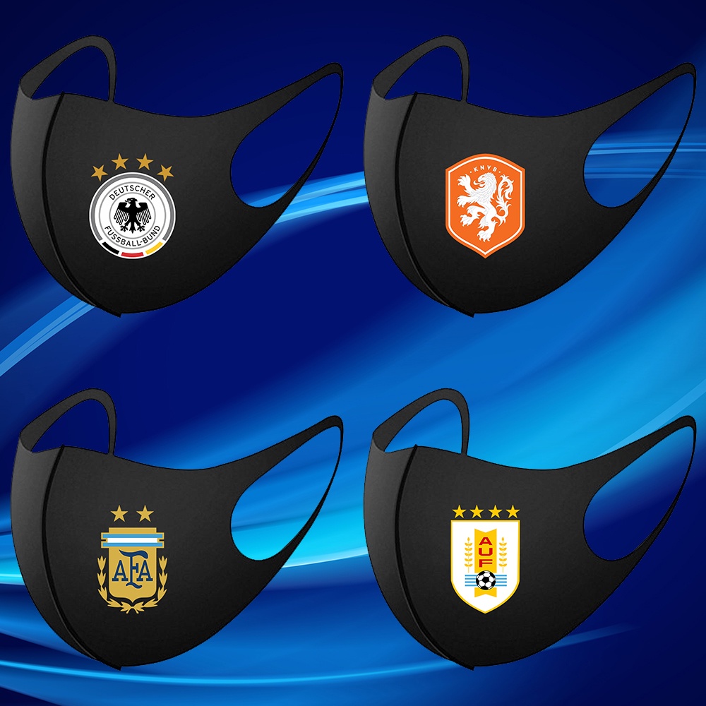 2022 Qatar World Cup Germany Italy France Face Mask Black Unisex