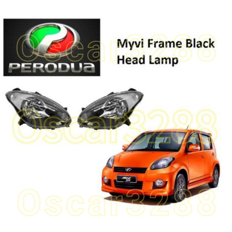 Perodua Myvi 2008 Se 2 Se 1 Myvi 2009 Ezi Head Lamp Frame Black Shopee Malaysia