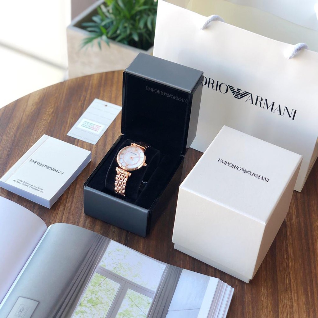 ar1909 armani rose gold ladies watch