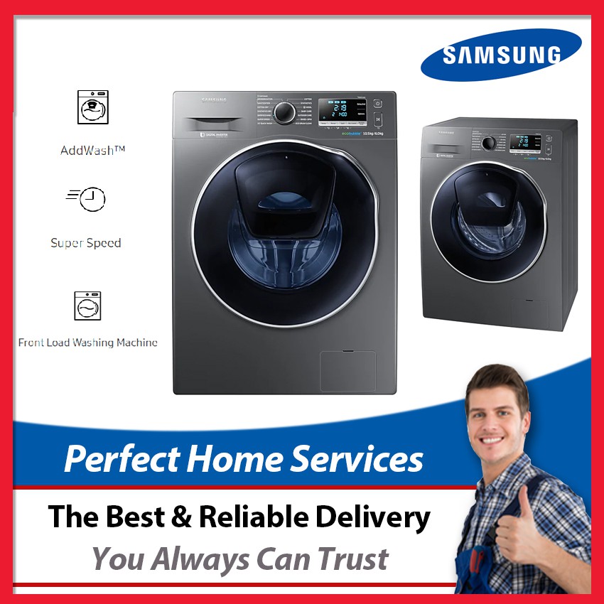 Samsung Front Load Inverter Washer Dryer with Add Wash Feature (10.5kg /6kg) WD10K6410OX