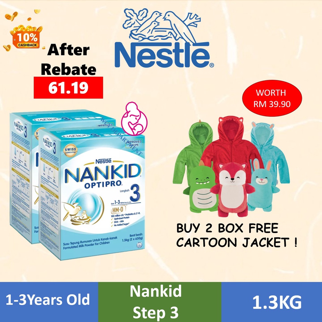 [RM 61.19 AFTER SHOPEE COIN REBATE]Nestle NANKID OPTIPRO Stage 3 (1.3kg/2.4kg) Exp08/2022