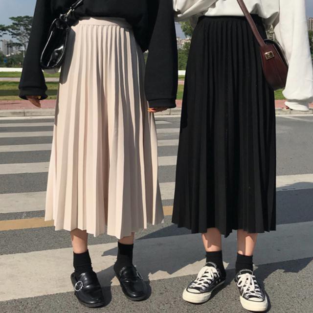 mid length pleated skirts size chart