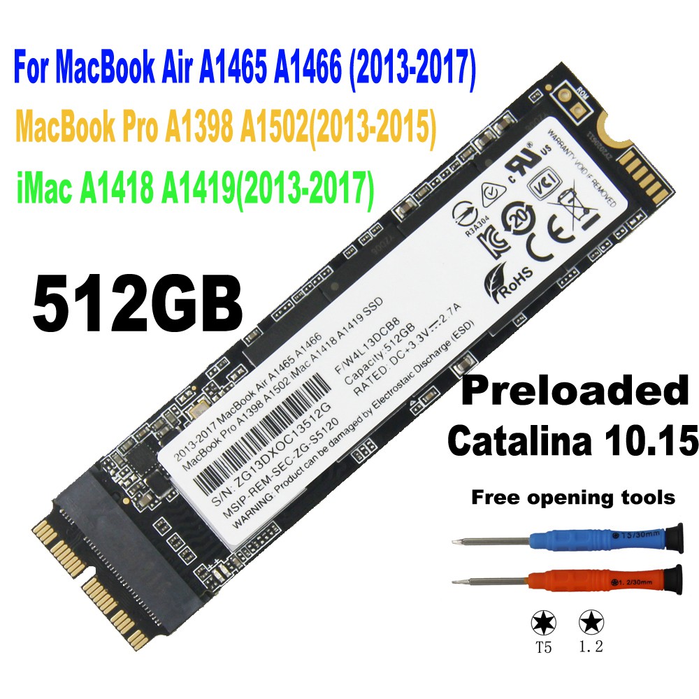 Brand New 128gb 256gb 512gb Ssd For 13 14 15 Apple Macbook Air A1465 A1466 Macbook Pro A1502 A1398 Imac Shopee Malaysia