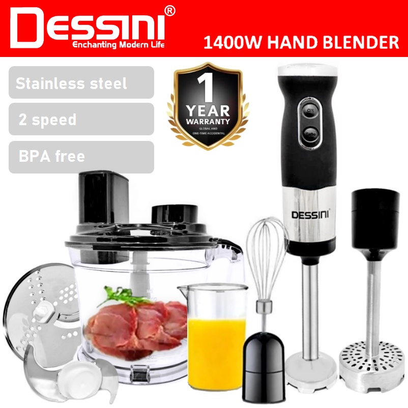 8 IN 1 DESSINI ITALY Hand Blender Chopper Mixer Grinder Juicer Food Processor Stainless Steel Knife Blade / Pengisar