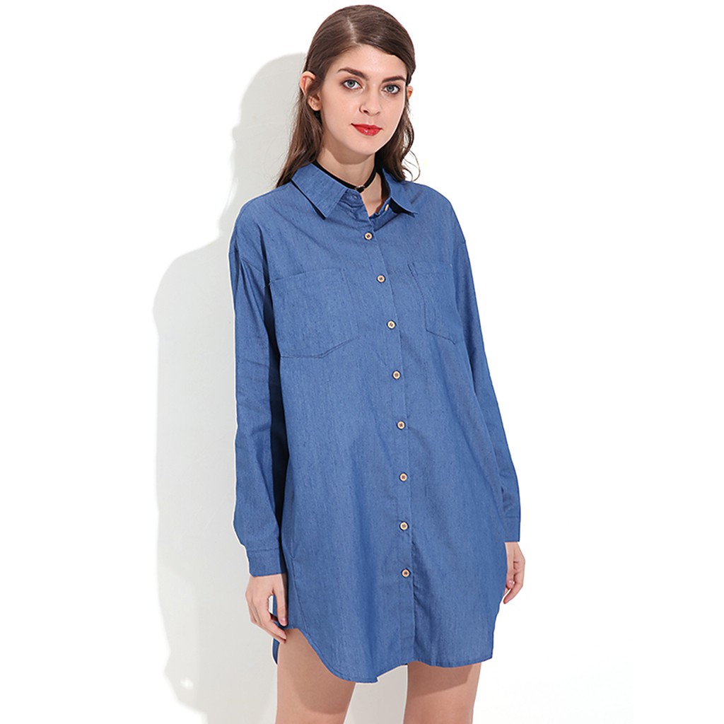 plus denim shirt dress